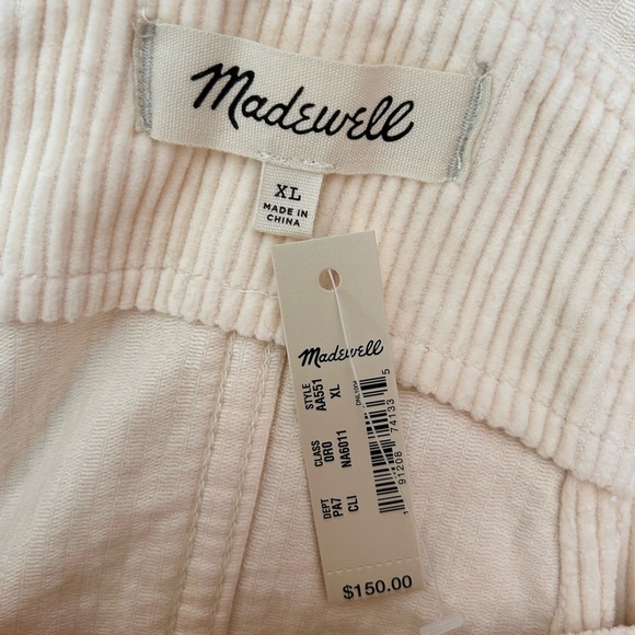 Madewell NWT Overalls Corduroy Cream Ivory Utility style #AA551, size XL - Picture 6 of 10